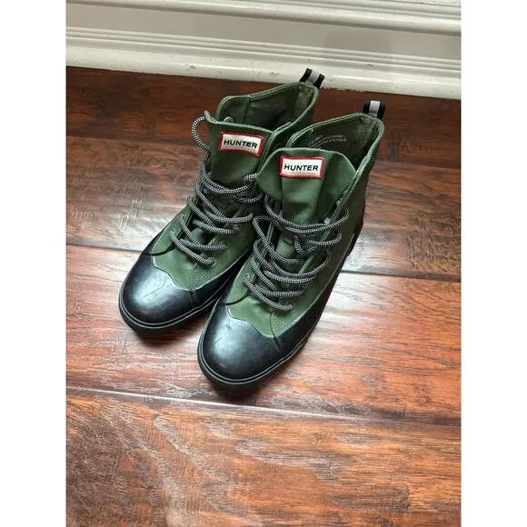 Hunter x Target Women's Size 9.5 Men’s 7.5 Green Canvas / Black Rubber Ankle Rai