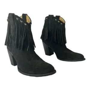 Idyllwind Miranda Lambert Womens Boots Size 8 Black Suede Heeled Western Fringe