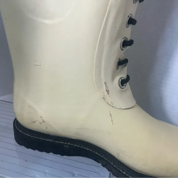 Ilse Jacobsen Hornbaek Handmade Rubber Rain Boots Made in Denmark 40 EU Yellow