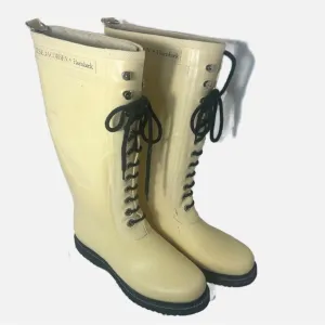 Ilse Jacobsen Hornbaek Handmade Rubber Rain Boots Made in Denmark 40 EU Yellow