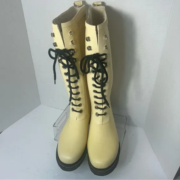 Ilse Jacobsen Hornbaek Handmade Rubber Rain Boots Made in Denmark 40 EU Yellow