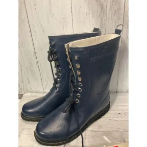 ILSE JOCOBSEN HORNBECK Lace up Rubber Boots Navy Blue SZ 44