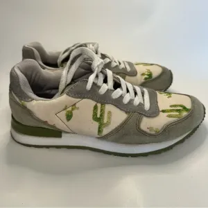 Inkkas Prickly Pear Jogger Shoes Ladies Size Women's Size 8 Cactus Green Leather