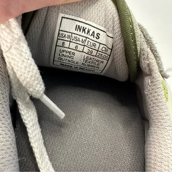 Inkkas Prickly Pear Jogger Shoes Ladies Size Women's Size 8 Cactus Green Leather