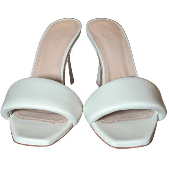 IRO Paris YOLANDA Leather MULES SANDALS Cream Lambskin sz 36 US 5.5 $375