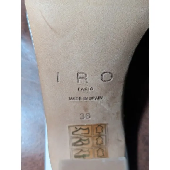 IRO Paris YOLANDA Leather MULES SANDALS Cream Lambskin sz 36 US 5.5 $375