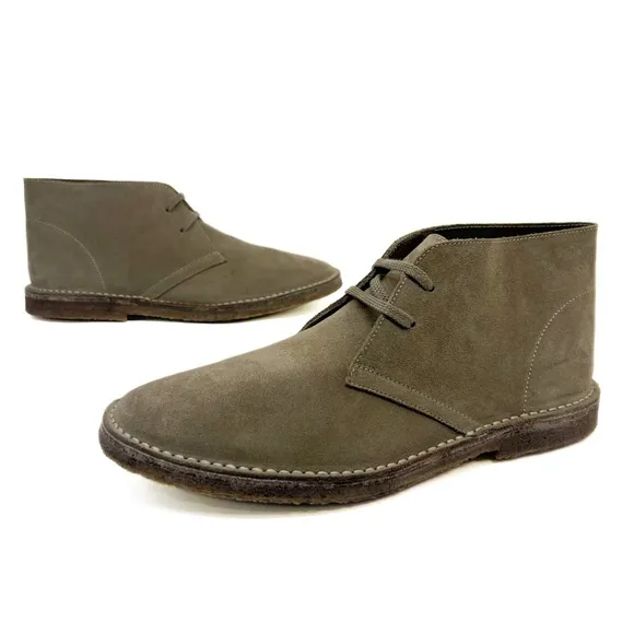 J Crew 1990 MacAlister Suede Lace up Chukka Boots Anchor Gray Italy