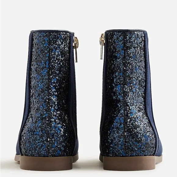J Crew Girls' zip-up boots with glitter back BU102