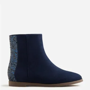 J Crew Girls' zip-up boots with glitter back BU102