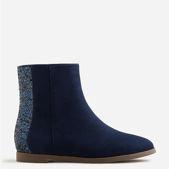 J Crew Girls' zip-up boots with glitter back BU102