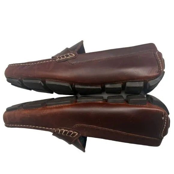 J‎ Crew Thompson Leather Driving Shoes Men's Size 9M Brown Penny Loafer