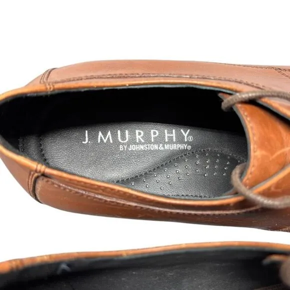 J. Murphy Johnston Murphy Novick Cap Toe Oxford Leather Shoes Cognac Size 11.5