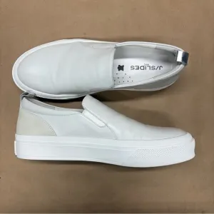 J Slides GIA, White Leather Shoes, J Slides Slip Ons Size 10 NWOT