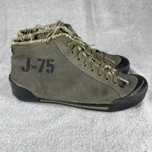J75 by Jump Men's Sneakers 9 Green Suede Lace-Up Round Toe High Top Shoes