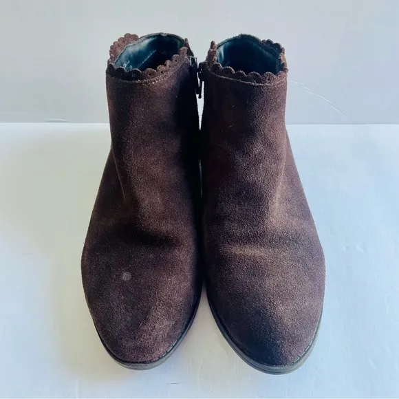 Jack Rogers Brown Suede Ankle Booties Size 7