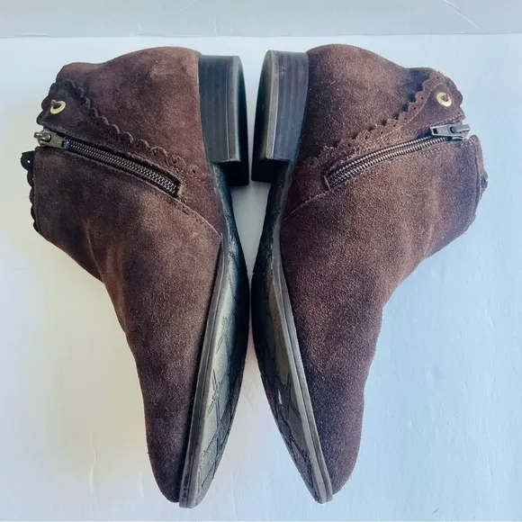 Jack Rogers Brown Suede Ankle Booties Size 7