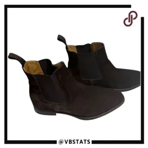 Jack Erwin Women's Suede Pull-On Chelsea Ankle Boots Shoes Mocha Brown Size 8