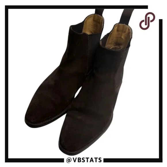 Jack Erwin Women's Suede Pull-On Chelsea Ankle Boots Shoes Mocha Brown Size 8