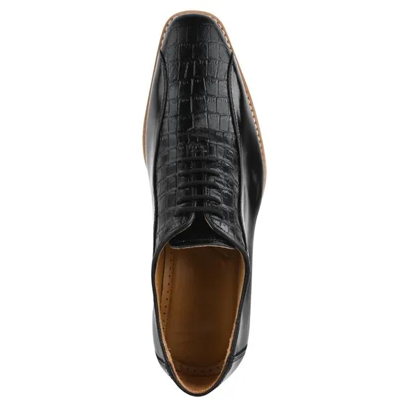 Jacob Small Croco Texture Casual Oxford Dress Shoes