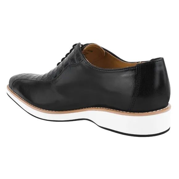 Jacob Small Croco Texture Casual Oxford Dress Shoes