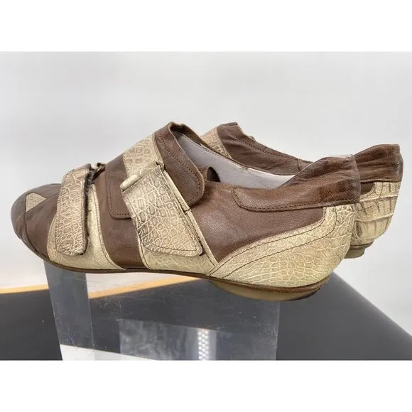 Jacob’s Velcr-o Strap-ons Bicolor Leather Shoes Hand Made In Italy Size 43 (F2)
