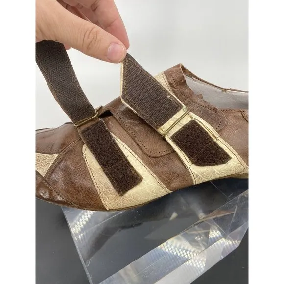 Jacob’s Velcr-o Strap-ons Bicolor Leather Shoes Hand Made In Italy Size 43 (F2)