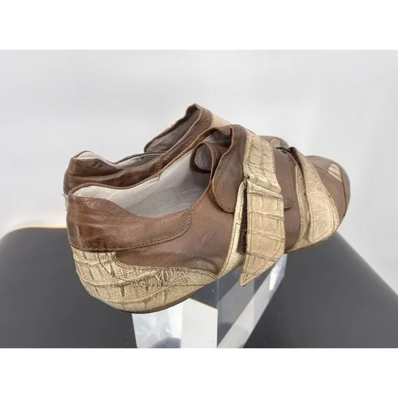 Jacob’s Velcr-o Strap-ons Bicolor Leather Shoes Hand Made In Italy Size 43 (F2)