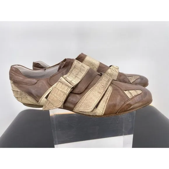 Jacob’s Velcr-o Strap-ons Bicolor Leather Shoes Hand Made In Italy Size 43 (F2)