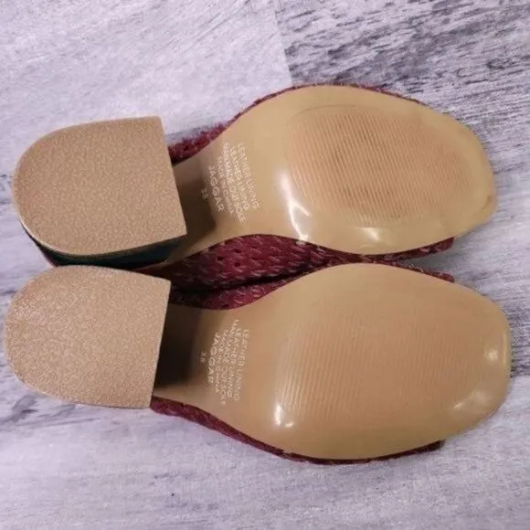 Jaggar Revolve Touchstone Suede Mule Sandal Berry Red Green sz 38 Women's 8 NEW