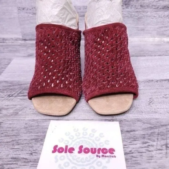 Jaggar Revolve Touchstone Suede Mule Sandal Berry Red Green sz 38 Women's 8 NEW