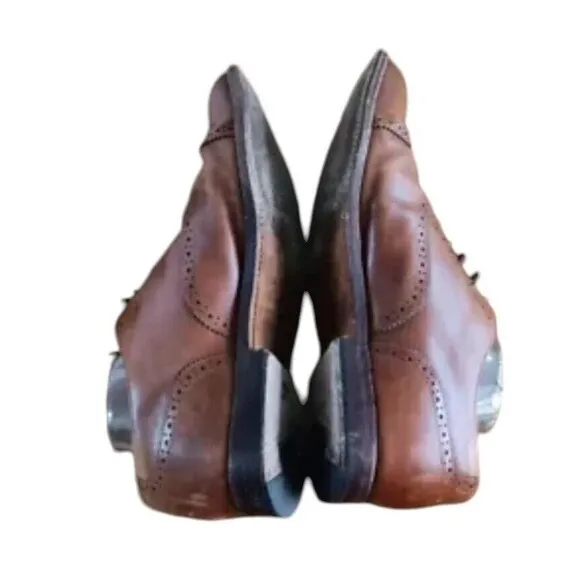 J.Crew C8896 Ludlow Oxford Men's 12D Brown Leather Cap Toe Slip-On Dress Shoes