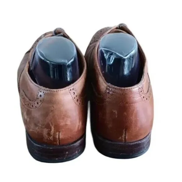 J.Crew C8896 Ludlow Oxford Men's 12D Brown Leather Cap Toe Slip-On Dress Shoes