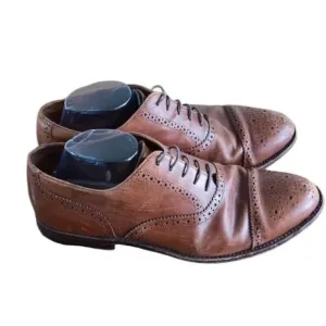 J.Crew C8896 Ludlow Oxford Men's 12D Brown Leather Cap Toe Slip-On Dress Shoes