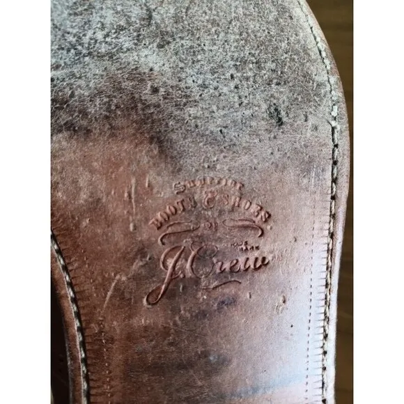 J.Crew C8896 Ludlow Oxford Men's 12D Brown Leather Cap Toe Slip-On Dress Shoes