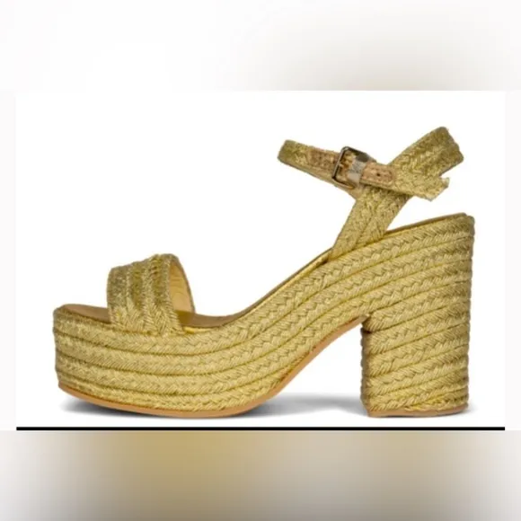 Jeffrey Campbell Asueto raffia platform espadrille EU size 40