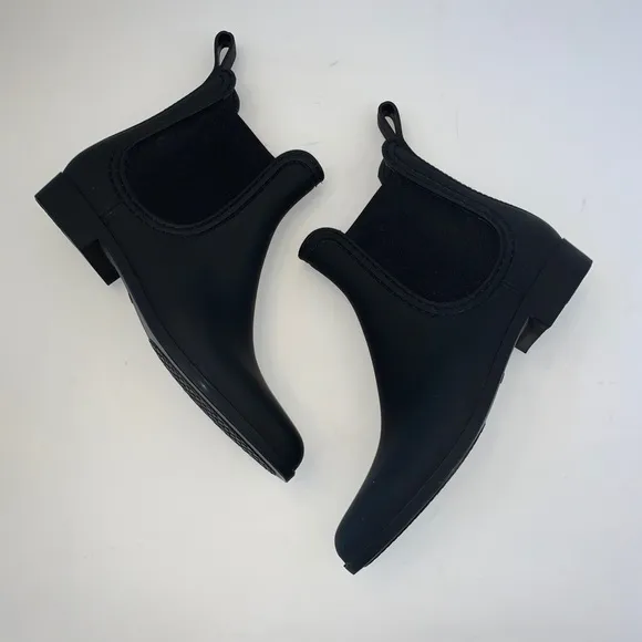 Jeffrey Campbell Black Rubber Rain Boots NWOT 10 B16/15