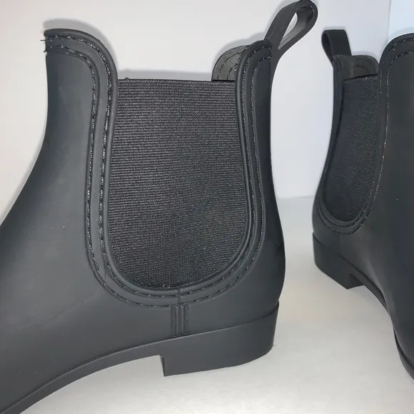 Jeffrey Campbell Black Rubber Rain Boots NWOT 10 B16/15