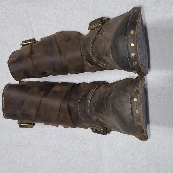 Jeffrey Campbell Brit Wrap Straps Moto Boots Size 9