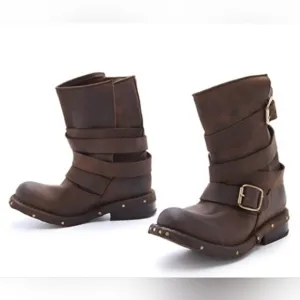Jeffrey Campbell Brit Wrap Straps Moto Boots Size 9