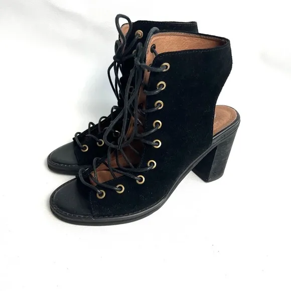 Jeffrey Campbell free people suede lace up black shoes
