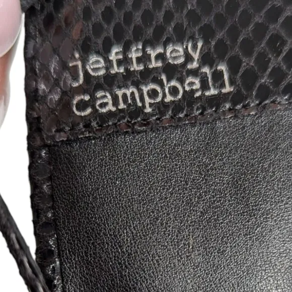 Jeffrey Campbell Looky Slingback Pump In Black Shiny Snake-silver  Heels.size 10