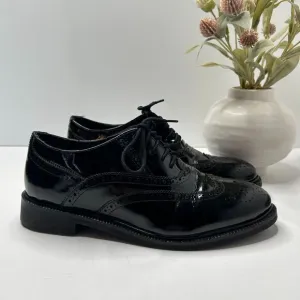 Jeffrey Campbell Moyra Patent Leather Wingtip Oxford Black Women's 7.5 Tried On
