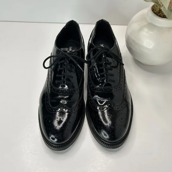 Jeffrey Campbell Moyra Patent Leather Wingtip Oxford Black Women's 7.5 Tried On