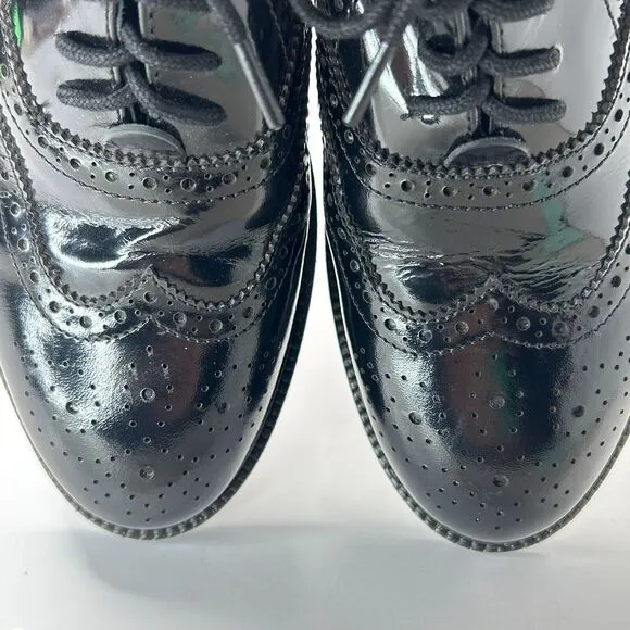 Jeffrey Campbell Moyra Patent Leather Wingtip Oxford Black Women's 7.5 Tried On