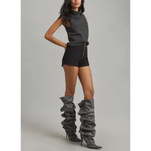 Jeffrey Campbell 'Origami' Grey Boots Size 6.5