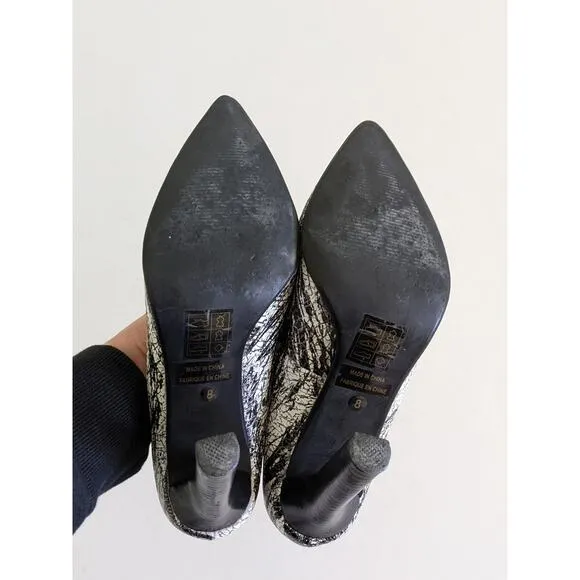 Jeffrey Campbell Theodora Pump Sz 8 Black White Splattered Ibiza Last Handmade