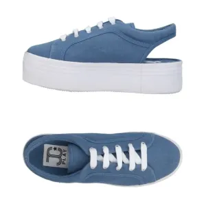JEFFREY CAMPBELL ZOMG BLUE CANVAS SLINGBACKS SHOES