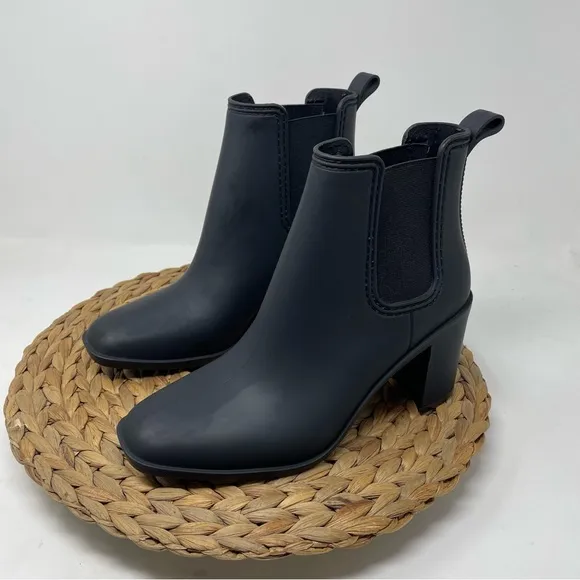 JEFFREY CAMPELL Heeled Chelsea Rubber Boots Size 8