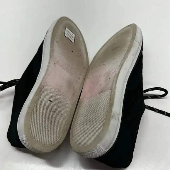 Jenni Kayne Sneaker Trainer Shoes Suede Lace Up Black White Size EU 38 US 8