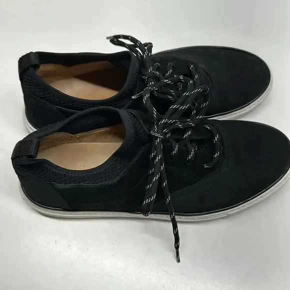 Jenni Kayne Sneaker Trainer Shoes Suede Lace Up Black White Size EU 38 US 8
